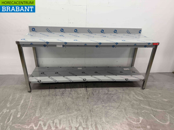 Gastro M Edelstahl Arbeitstisch mit Unterregal 200 x 60 x 88 cm Catering