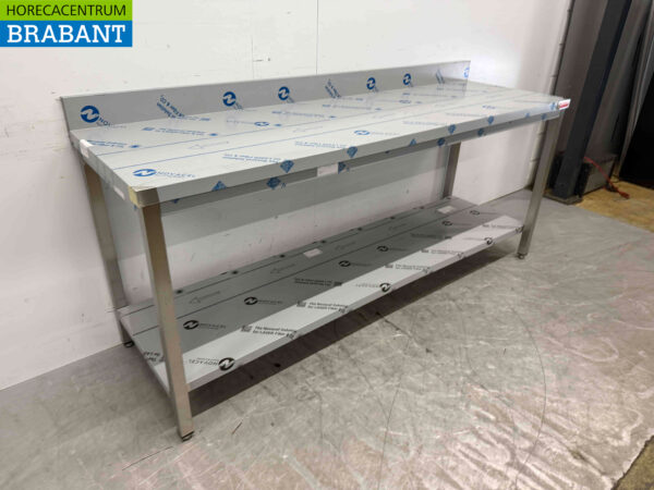 Gastro M Edelstahl Arbeitstisch mit Unterregal 200 x 60 x 88 cm Catering – Bild 2