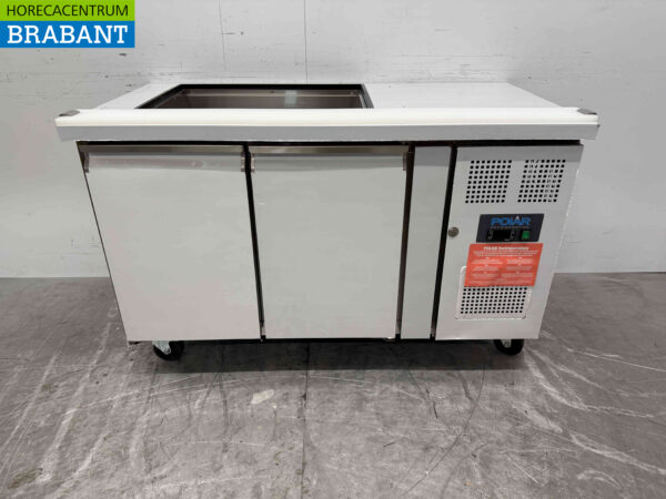 Polar CT393 Edelstahl-Kühlwerkbank 2 Türen 136 cm 230V Horeca