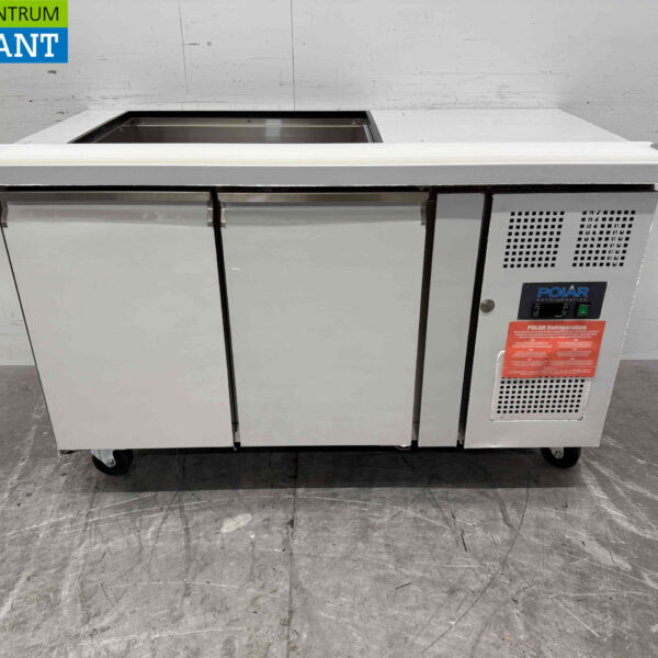 Polar CT393 Edelstahl-Kühlwerkbank 2 Türen 136 cm 230V Horeca