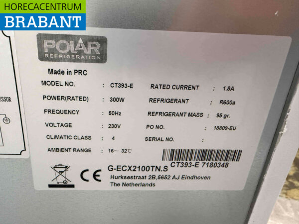 Polar CT393 Edelstahl-Kühlwerkbank 2 Türen 136 cm 230V Horeca – Bild 6