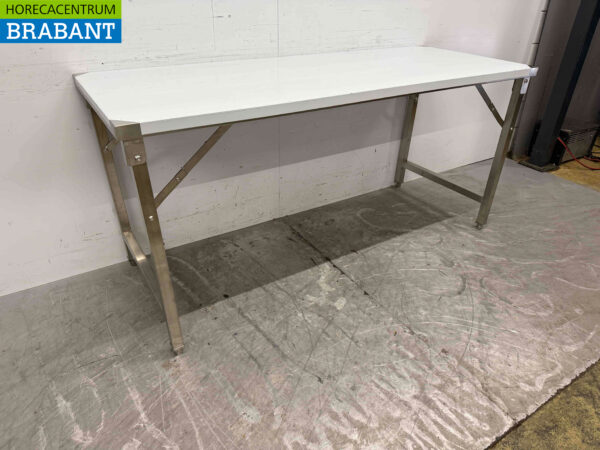 HCB Klappbarer Arbeitstisch aus Edelstahl 180 x 70 x 85 cm Catering – Bild 3