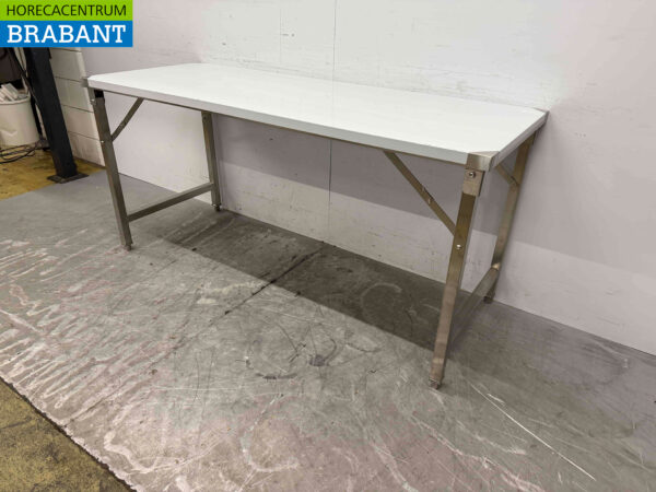 HCB Klappbarer Arbeitstisch aus Edelstahl 180 x 70 x 85 cm Catering – Bild 4