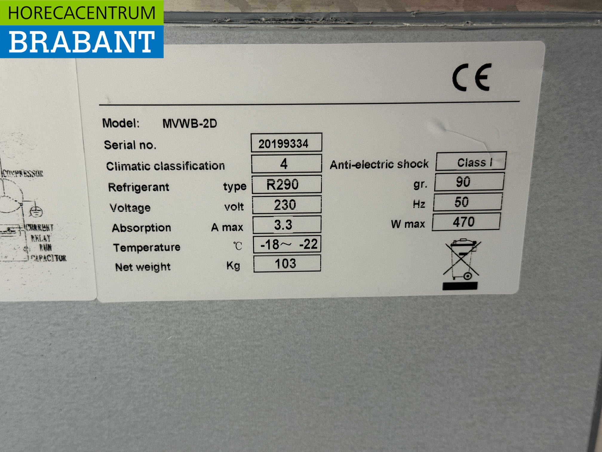 Edelstahl Ecofrost Gefrierschrank Werkbank 2 Türen 136 cm 230V Horeca – Bild 5