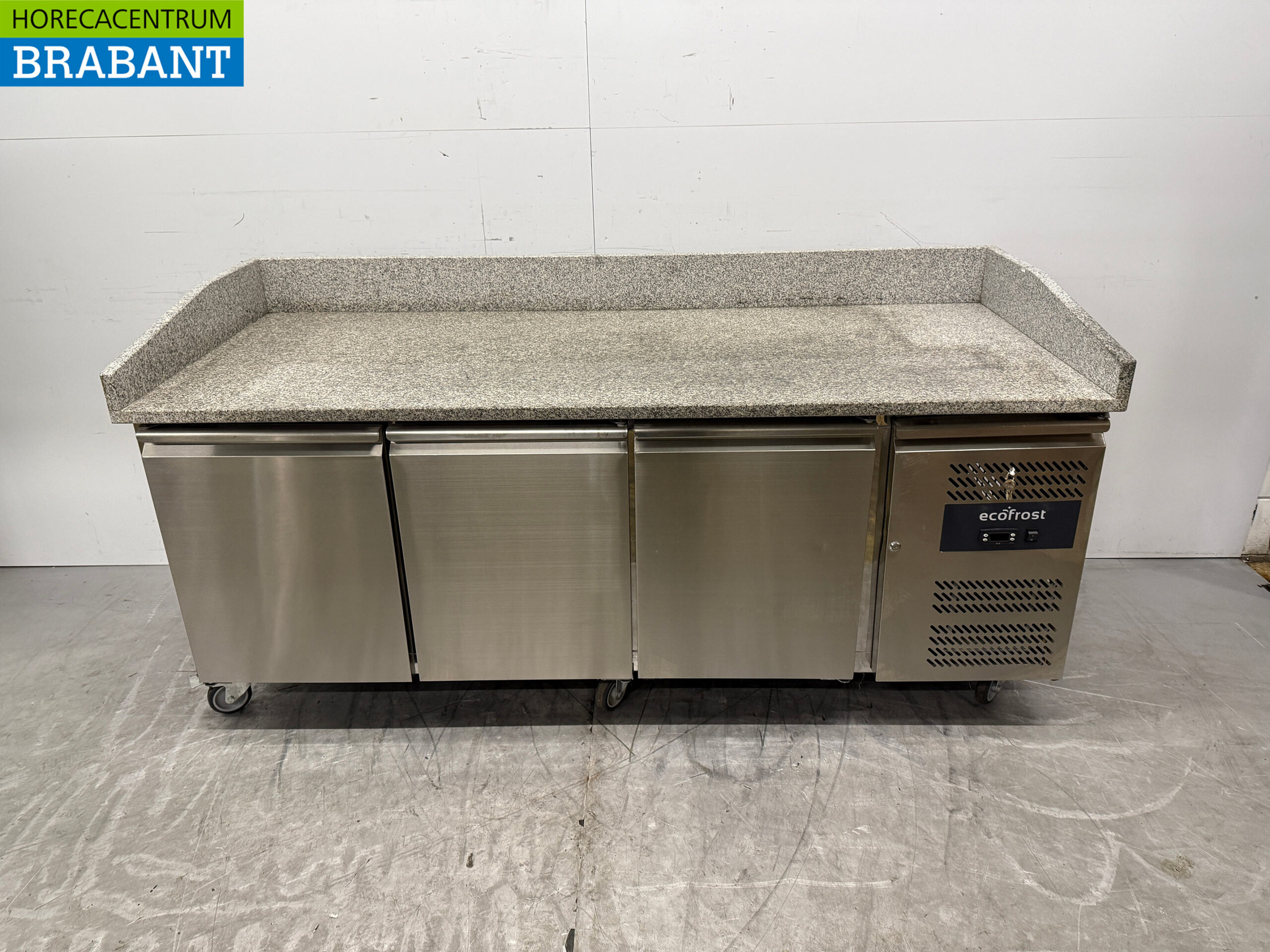 Edelstahl Ecofrost Pizza Workbench Kühlschrank 3 Türen 202,5 cm 230V Horeca