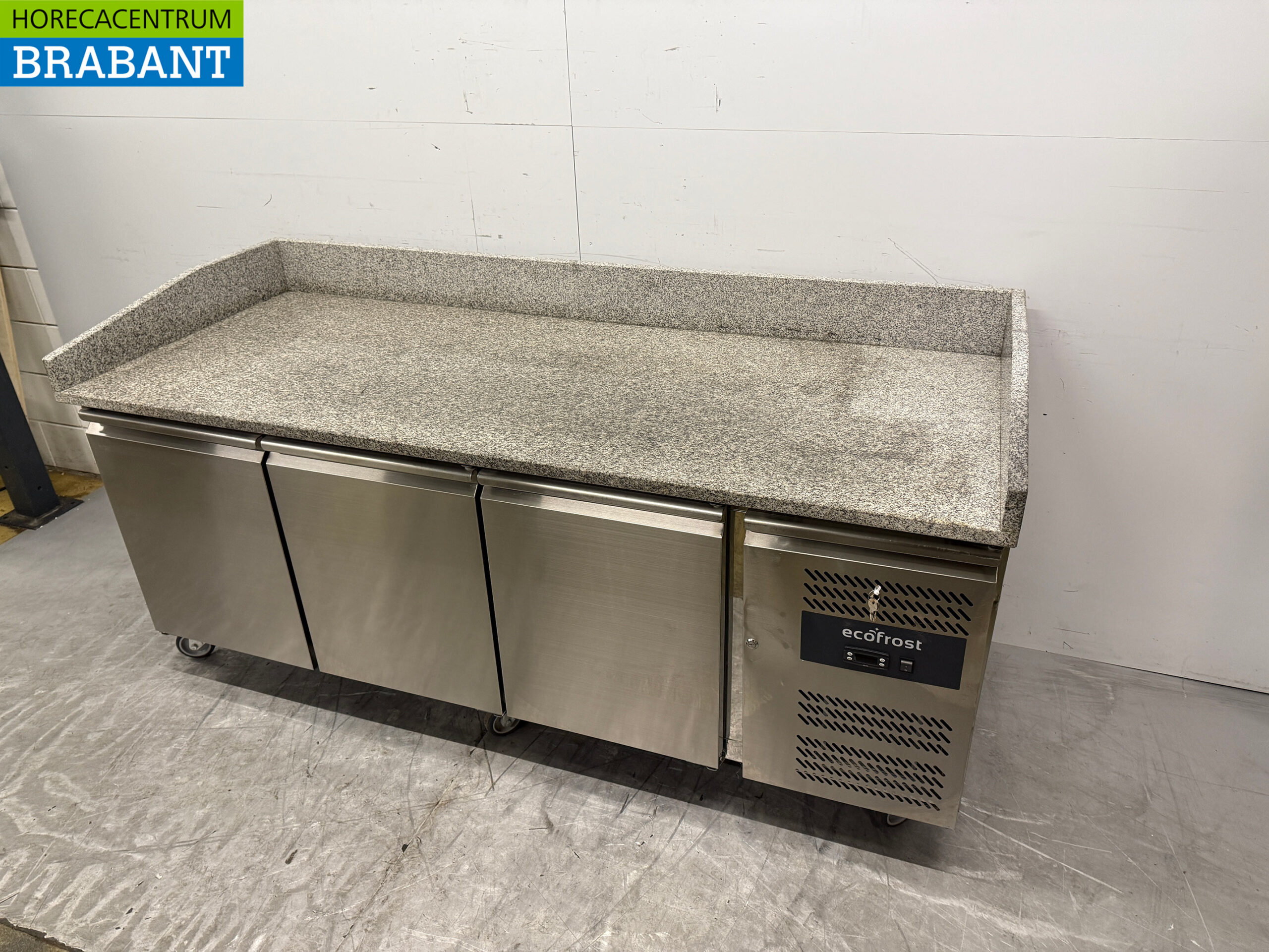 Edelstahl Ecofrost Pizza Workbench Kühlschrank 3 Türen 202,5 cm 230V Horeca – Bild 2
