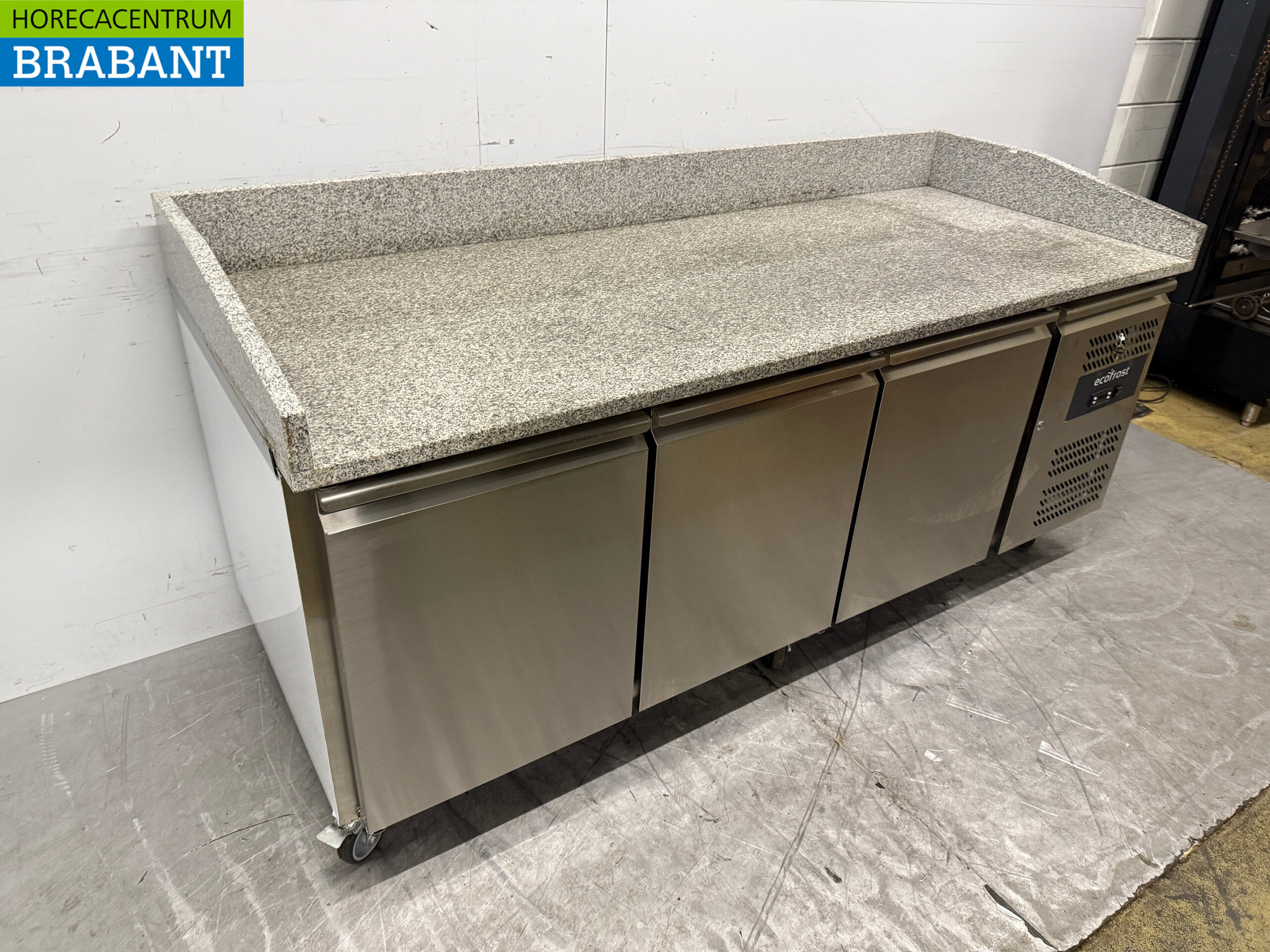 Edelstahl Ecofrost Pizza Workbench Kühlschrank 3 Türen 202,5 cm 230V Horeca – Bild 3