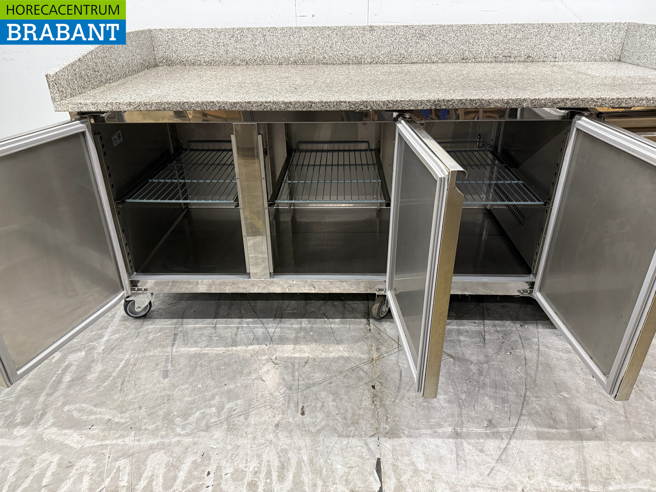 Edelstahl Ecofrost Pizza Workbench Kühlschrank 3 Türen 202,5 cm 230V Horeca – Bild 4