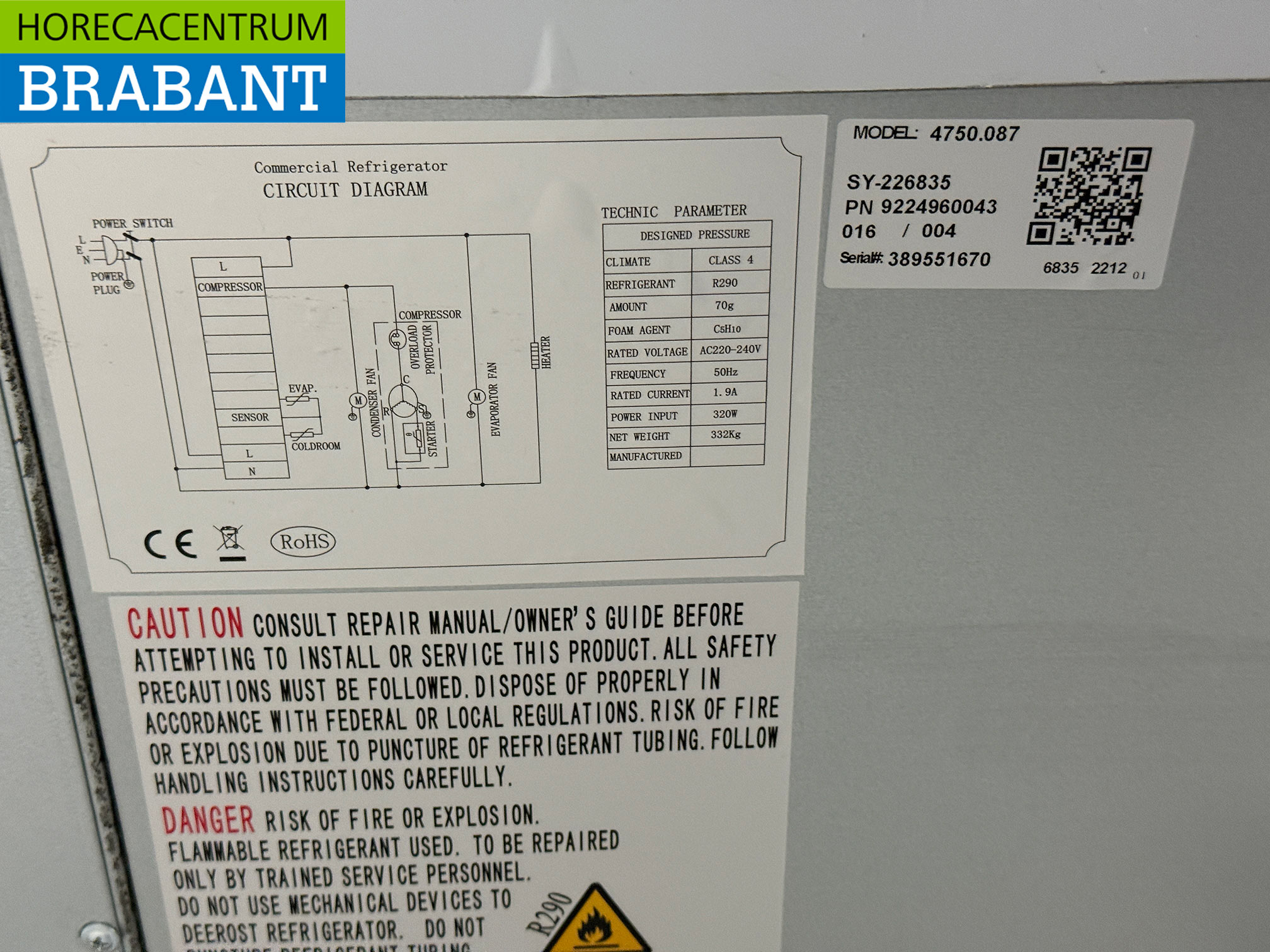 Edelstahl Ecofrost Pizza Workbench Kühlschrank 3 Türen 202,5 cm 230V Horeca – Bild 5