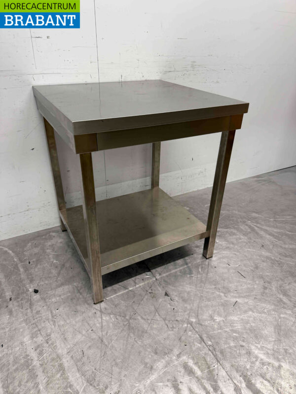 Arbeitstisch aus Edelstahl mit Ablagefläche 70 x 70 x 83 cm Catering – Bild 2