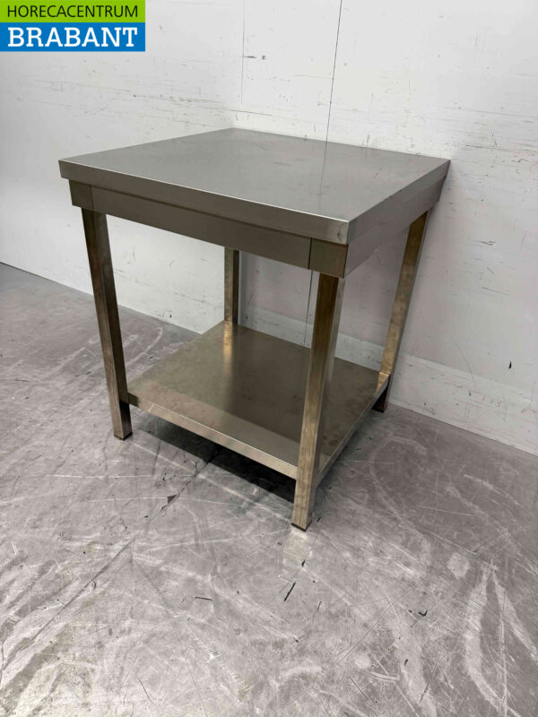 Arbeitstisch aus Edelstahl mit Ablagefläche 70 x 70 x 83 cm Catering – Bild 3