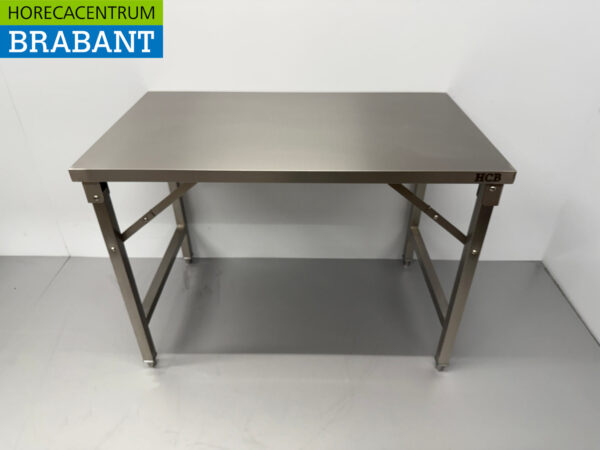 HCB Klappbarer Arbeitstisch aus Edelstahl 120 x 70 x 85 cm Catering