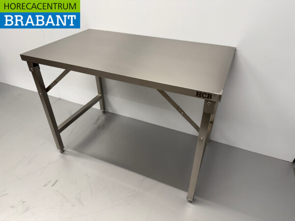 HCB Klappbarer Arbeitstisch aus Edelstahl 120 x 70 x 85 cm Catering – Bild 2