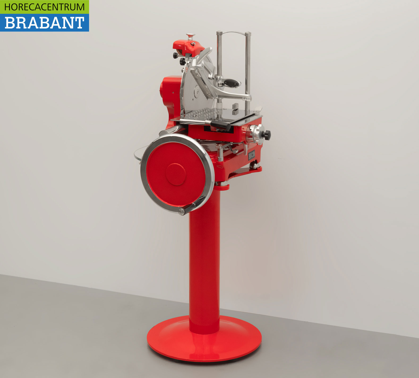 HCB Manuelle Schwungradschneidemaschine 300 mm - Inkl. Sockel - Rot Gastronomie Metzgerei – Bild 2