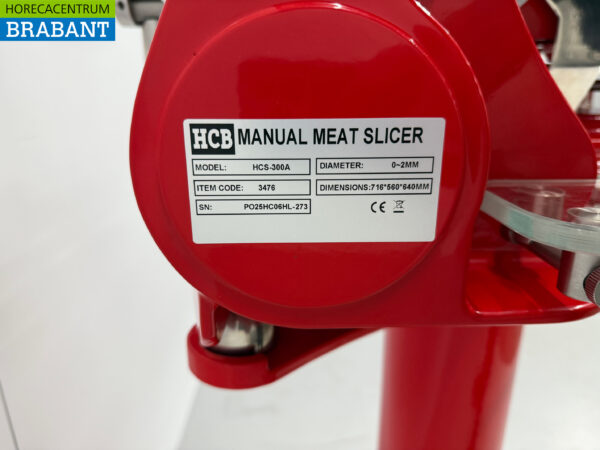 HCB Manuelle Schwungradschneidemaschine 300 mm - Inkl. Sockel - Rot Gastronomie Metzgerei – Bild 10