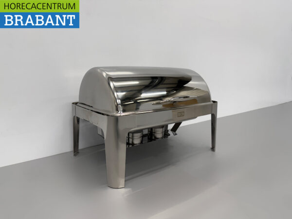HCB Chafing Dish Rolltop aus Edelstahl - 9 Liter - 2 x 1/2 GN Horeca – Bild 3