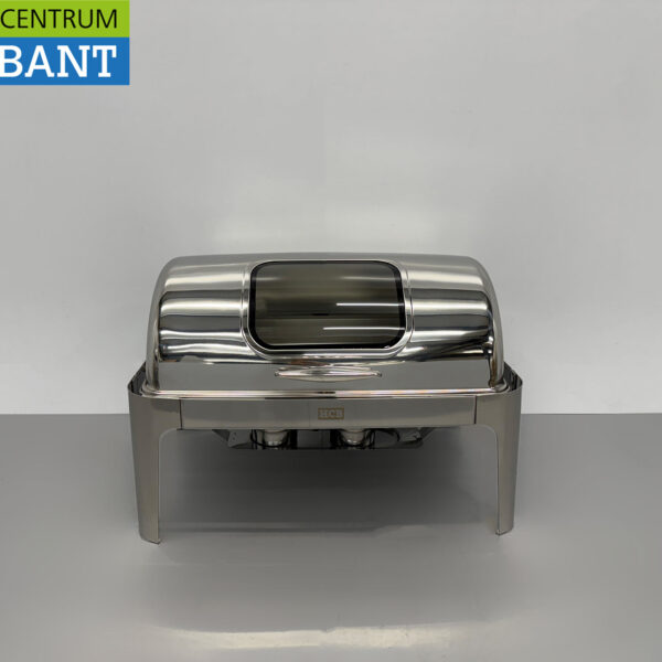 HCB Chafing Dish Rolltop aus Edelstahl - Schauglas - 9 Liter - 1/1 GN Catering