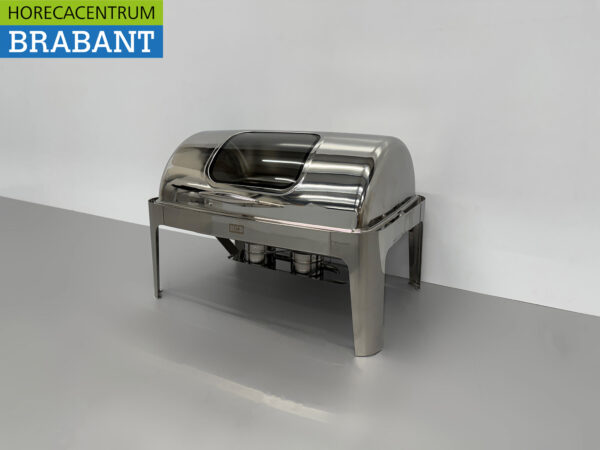 HCB Chafing Dish Rolltop aus Edelstahl - Schauglas - 9 Liter - 1/1 GN Catering – Bild 2