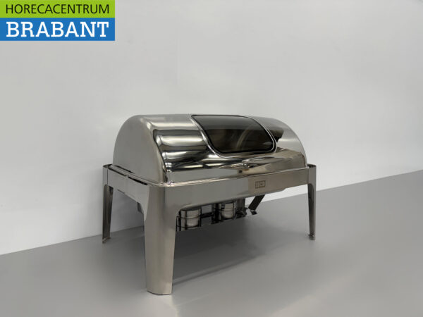 HCB Chafing Dish Rolltop aus Edelstahl - Schauglas - 9 Liter - 1/1 GN Catering – Bild 3