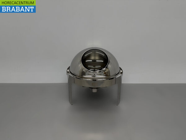 HCB Runder Chafing Dish Rolltop aus Edelstahl - Schauglas - 6 Liter - Horeca