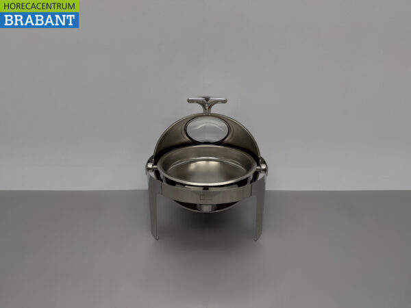 HCB Runder Chafing Dish Rolltop aus Edelstahl - Schauglas - 6 Liter - Horeca – Bild 4