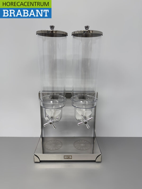 Bohnenspender aus Edelstahl - 2 x 3,5 Liter - HCB - Horeca