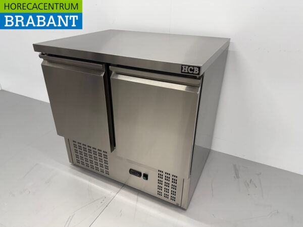 Gekühlte Werkbank aus Edelstahl 2 Türen 90 cm 230V Horeca – Bild 2