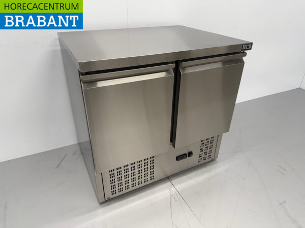 Gekühlte Werkbank aus Edelstahl 2 Türen 90 cm 230V Horeca – Bild 3
