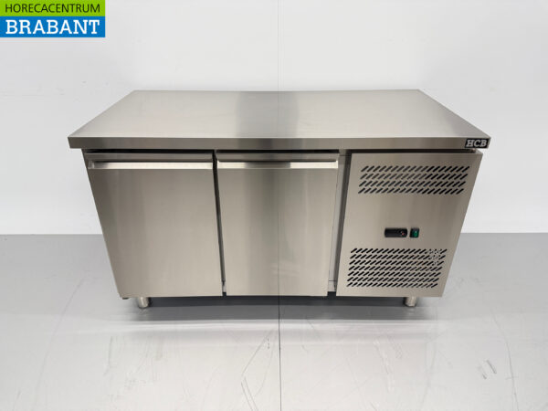 Gekühlte Werkbank aus Edelstahl 2 Türen 136 cm 230V Horeca