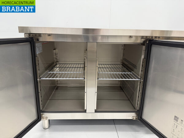 Gekühlte Werkbank aus Edelstahl 2 Türen 136 cm 230V Horeca – Bild 4