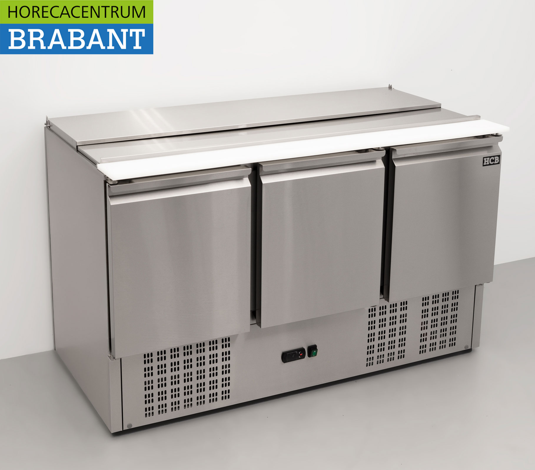 HCB Edelstahl Saladette Saladiere Gekühlte Werkbank 136,5 cm 230V Horeca – Bild 3