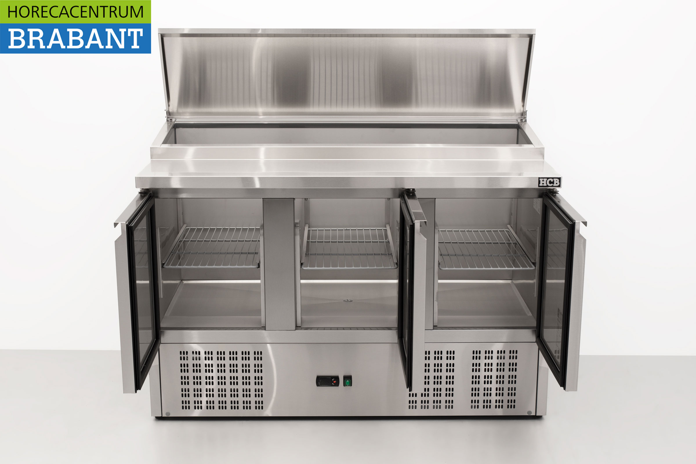 HCB Edelstahl Saladette Saladiere Gekühlte Werkbank 136,5 cm 230V Horeca – Bild 4