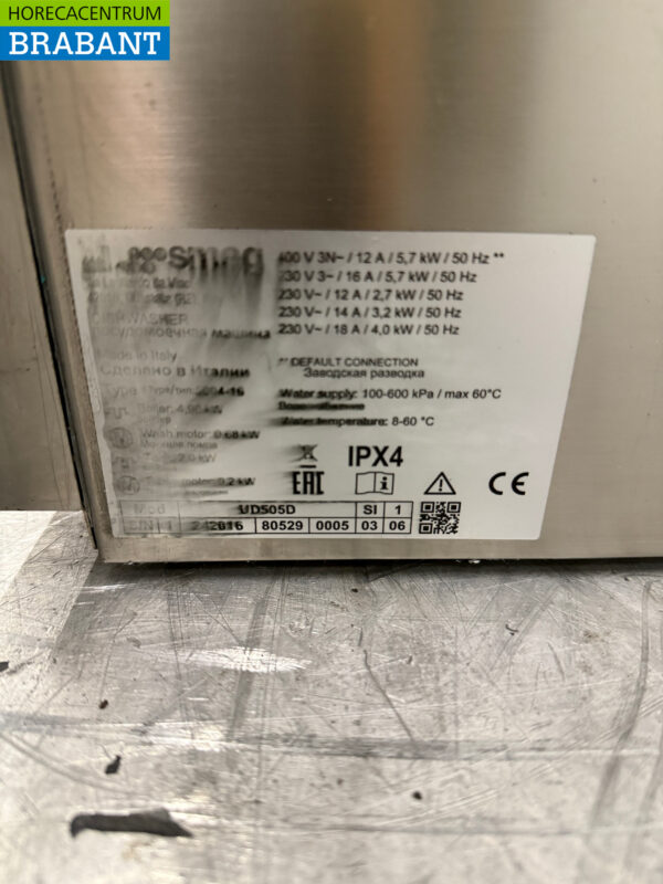 Edelstahl Smeg Geschirrspüler mit Ablaufpumpe 400V Horeca – Bild 6