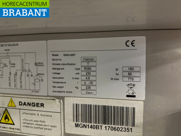 Maxxfrost Doppeltüriger Gefrierschrank aus Edelstahl 1300 Liter 230V Horeca – Bild 5