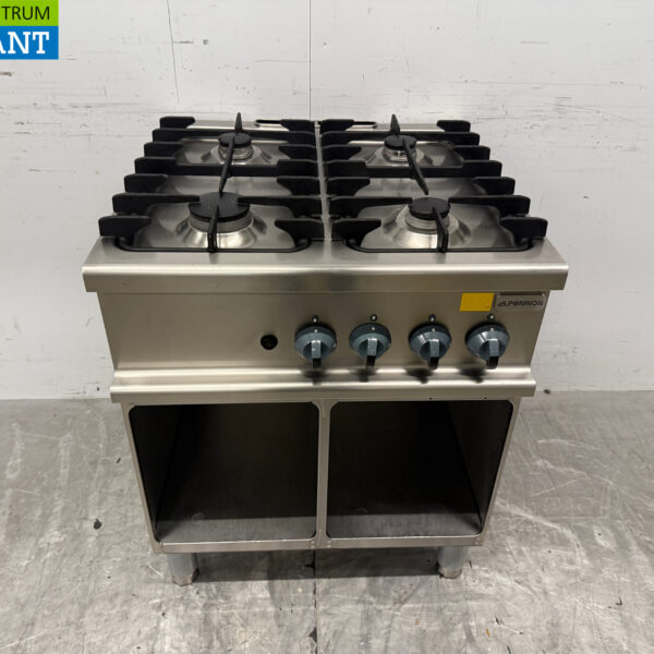 Alpeninox 4-Flammen-Gasherd aus Edelstahl Erdgas Horeca