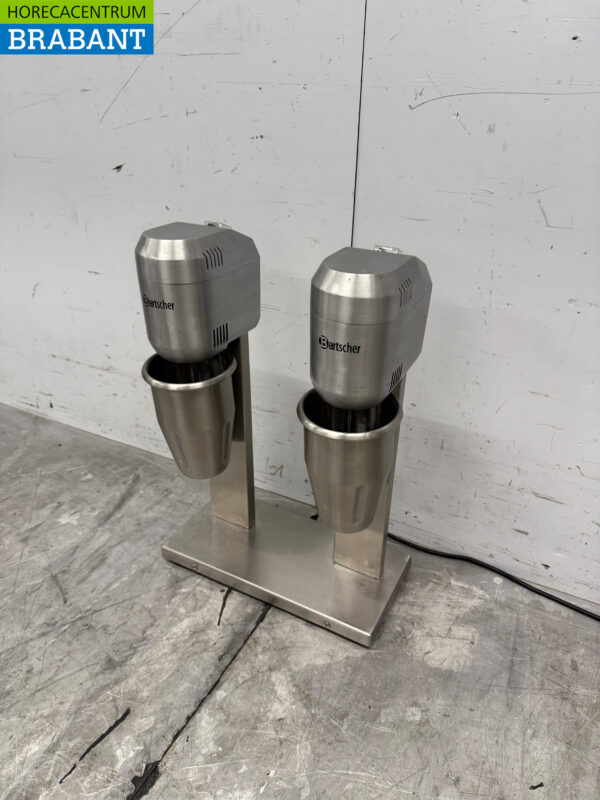 Edelstahl Bartscher Doppel-Milchshaker Milchshaker Milchshake-Mixer 2 x 800 ml 230V Horeca – Bild 2
