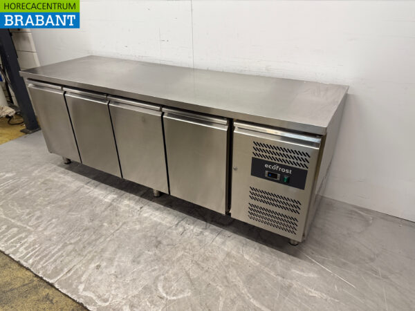 Ecofrost gekühlte Werkbank aus Edelstahl 4 Türen 223 cm 230V Horeca – Bild 2
