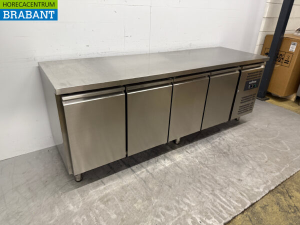 Ecofrost gekühlte Werkbank aus Edelstahl 4 Türen 223 cm 230V Horeca – Bild 3