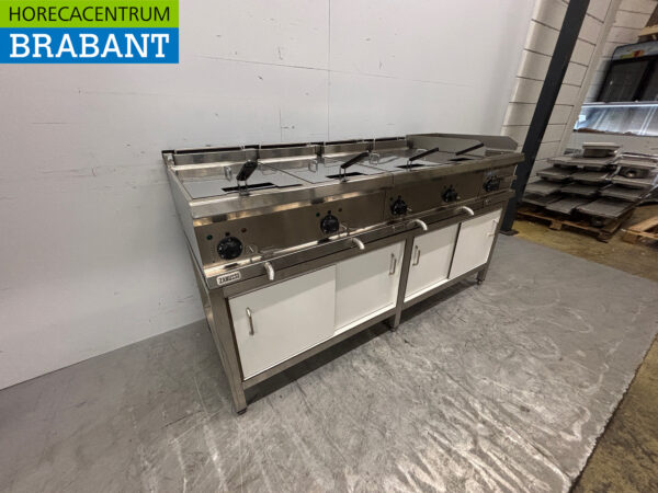 Zanussi Backstraße aus Edelstahl 2 x Doppelfritteuse 12 Liter und Backblech 400V Horeca – Bild 2