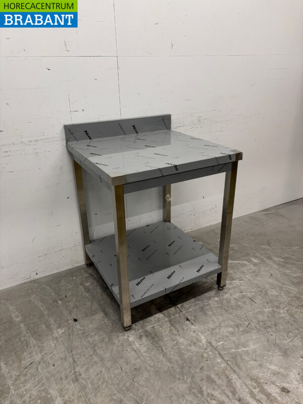 Edelstahl-Arbeitstisch mit Zwischenboden 70 x 70 x 86,5 cm Catering – Bild 3