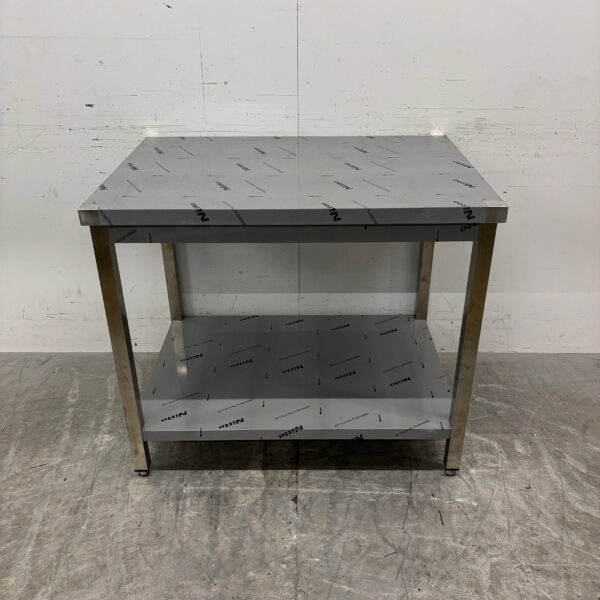Edelstahl-Arbeitstisch mit Zwischenboden 100 x 70 x 85,5 cm Horeca