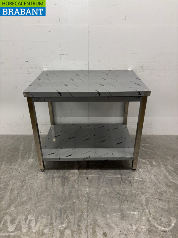 Edelstahl-Arbeitstisch mit Zwischenboden 100 x 70 x 85,5 cm Horeca
