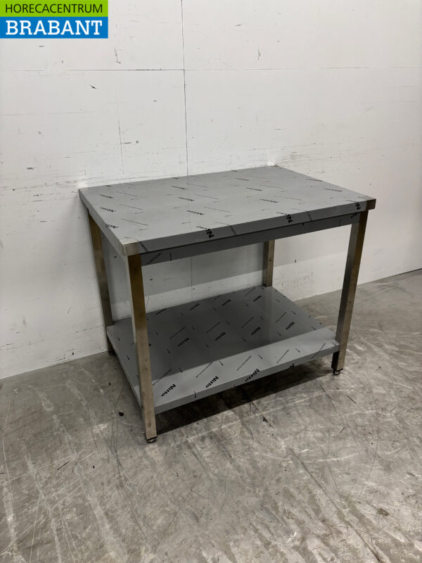Edelstahl-Arbeitstisch mit Zwischenboden 100 x 70 x 85,5 cm Horeca – Bild 2