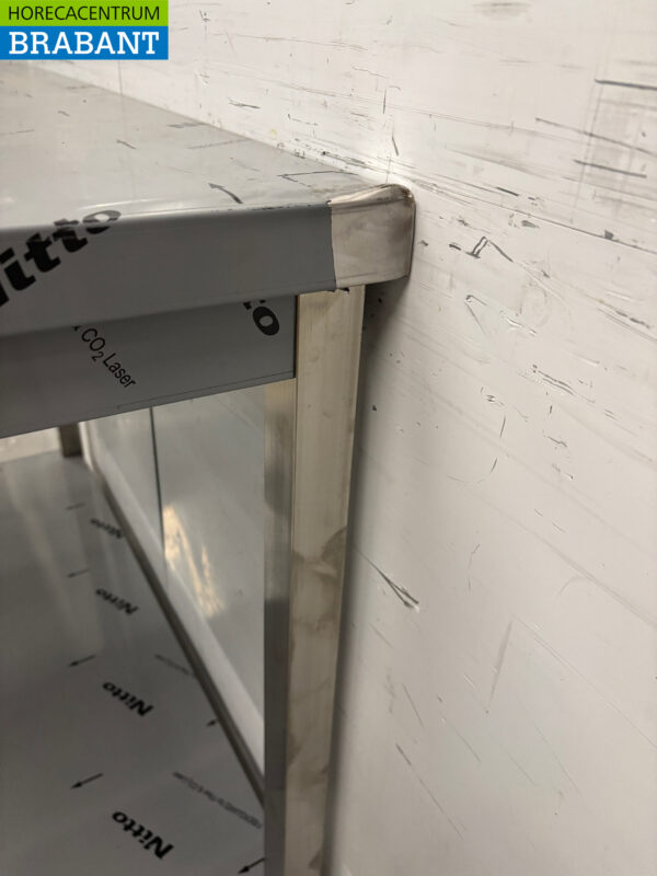 Edelstahl-Arbeitstisch mit Zwischenboden 100 x 70 x 85,5 cm Horeca – Bild 4