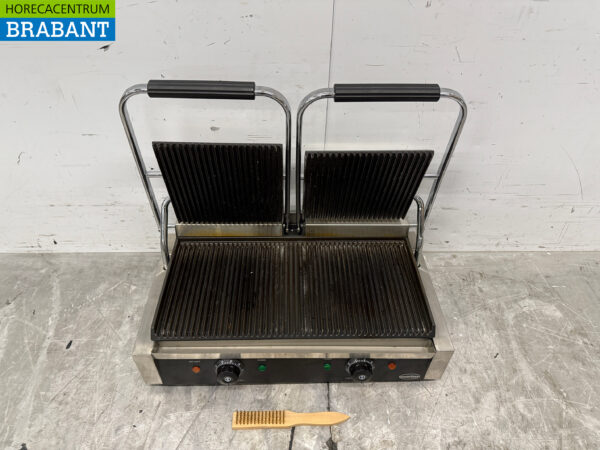 Edelstahl Combisteel Doppelkontaktgrill Panini Grill gerippt/gerippt 230V Horeca – Bild 4