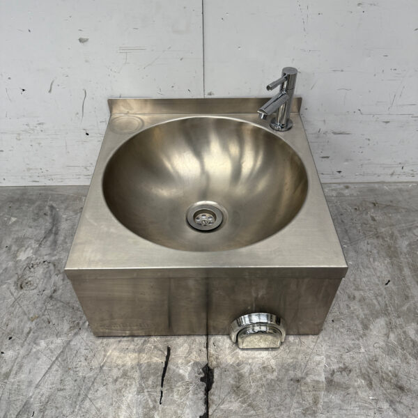Spülbecken aus Edelstahl Spülbecken mit Kniebedienung 40 x 43 cm Catering