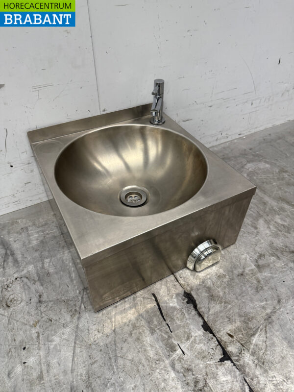 Spülbecken aus Edelstahl Spülbecken mit Kniebedienung 40 x 43 cm Catering – Bild 3