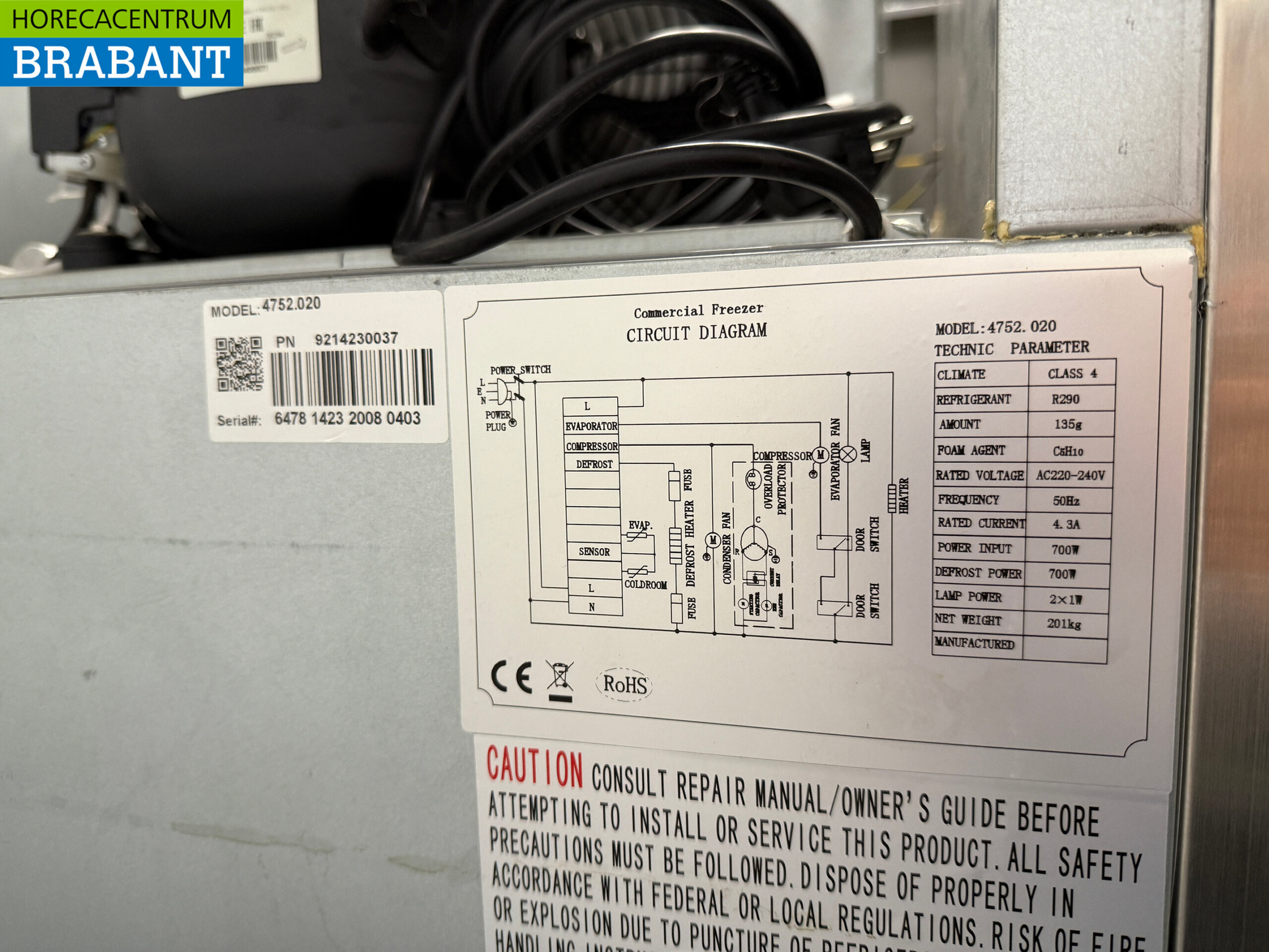 Edelstahl Ecofrost Doppeltüriger Kühlschrank Kühlung 1200 Liter 230V Horeca – Bild 5