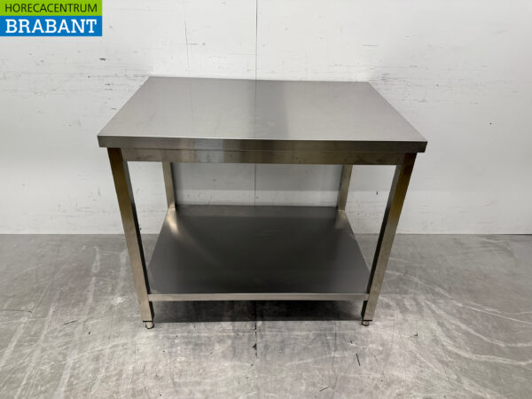 Edelstahl-Arbeitstisch mit Zwischenboden 100 x 70 x 88,5 cm Horeca