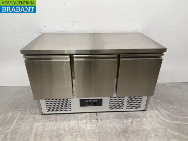 Ecofrost gekühlte Werkbank aus Edelstahl 3 Türen 136,5 cm 230V Horeca